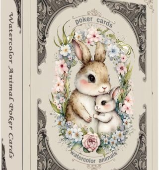 Poker Cards, Retro Style Playing Cards, Watercolor Animal Illustration, Exquisite Illustrations, Double-Sided Anti Slip Pattern Design, Suitable for Family Card Board Games.